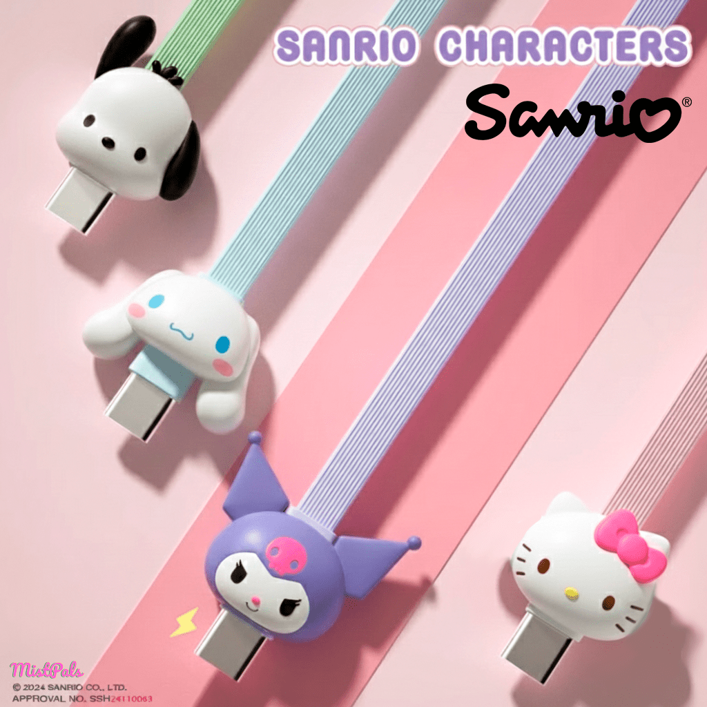 Sanrio Charging Cables | Hello Kitty, Kuromi, Cinnamoroll, Pochacco | MistPals - MistPals